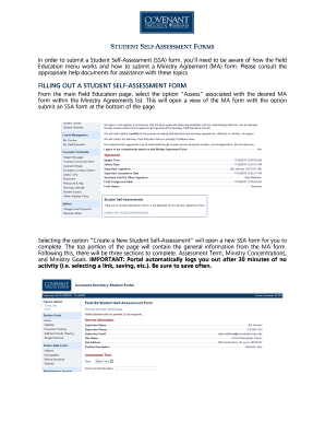 STUDENT SELF-ASSESSMENT FORMS