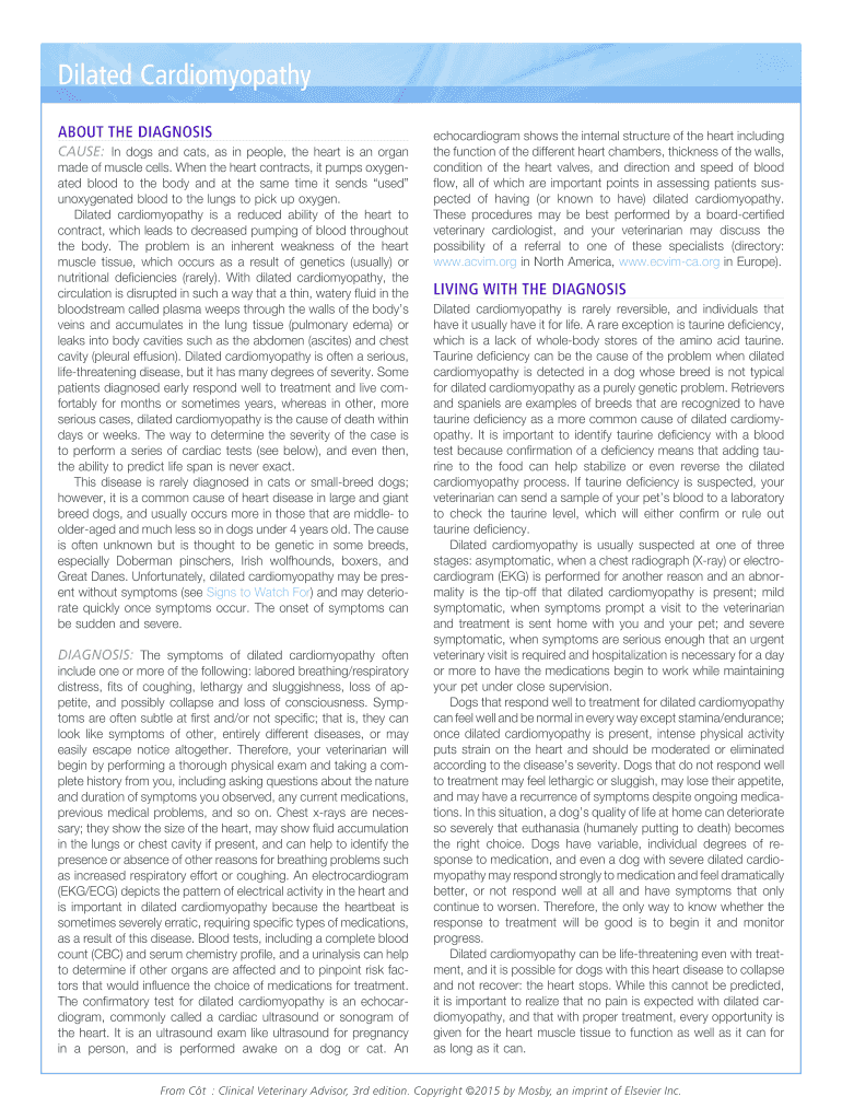 Fillable Online Dilated Cardiomyopathy Fax Email Print - pdfFiller