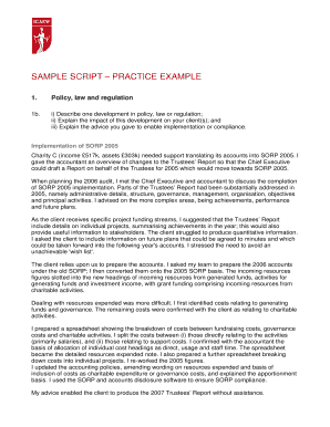 Fillable Online SAMPLE SCRIPT PRACTICE EXAMPLE Fax Email Print - pdfFiller