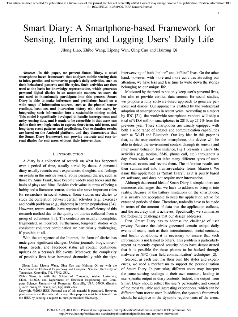 Fillable Online 2331970, IEEE Sensors Journal Fax Email Print pdfFiller