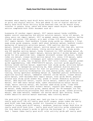 Fillable Online Really Good Stuff Ruler Activity Guide download Fax ...