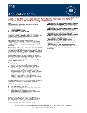 Application for residence permit for a family member of a foreign national who is to work or study in Denmark