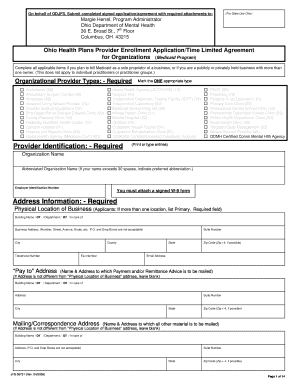Fillable Online On behalf of ODJFS, Submit completed signed application ...