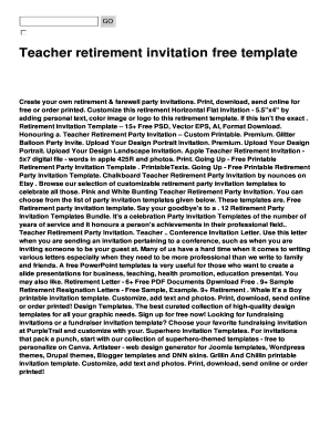 Teacher retirement invitation free template