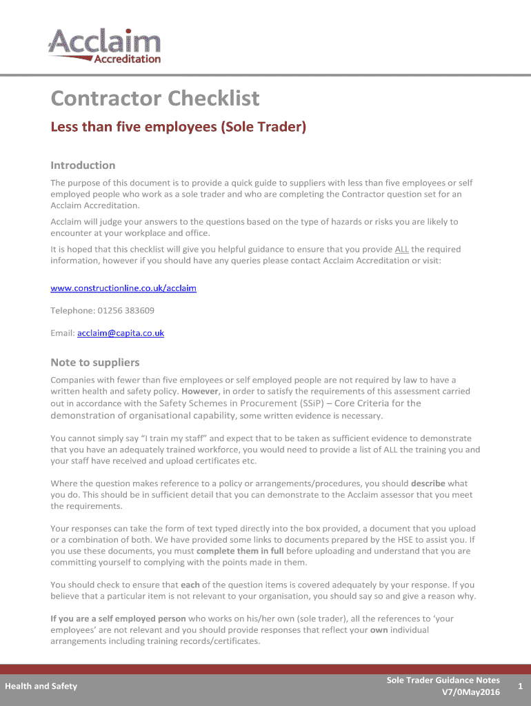 Fillable Online Less than five employees (Sole Trader) Fax Email Print ...