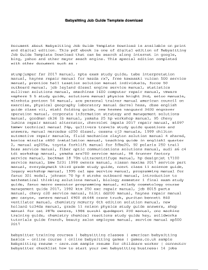 Babysitting Job Guide Template download