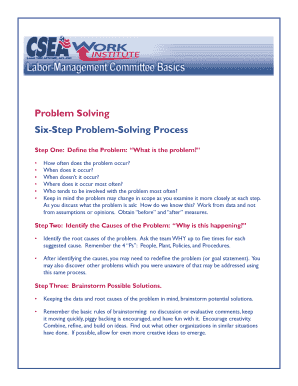 Fillable Online Six-Step Problem-Solving Process Fax Email Print ...