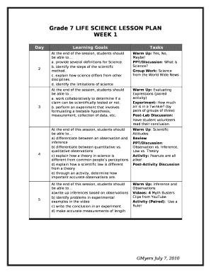 Lesson plan in science 7