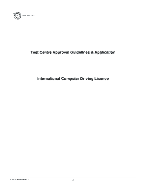 Test Centre Approval Guidelines & Application