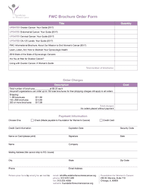 Fillable Online FWC Brochure Order Form Fax Email Print - pdfFiller