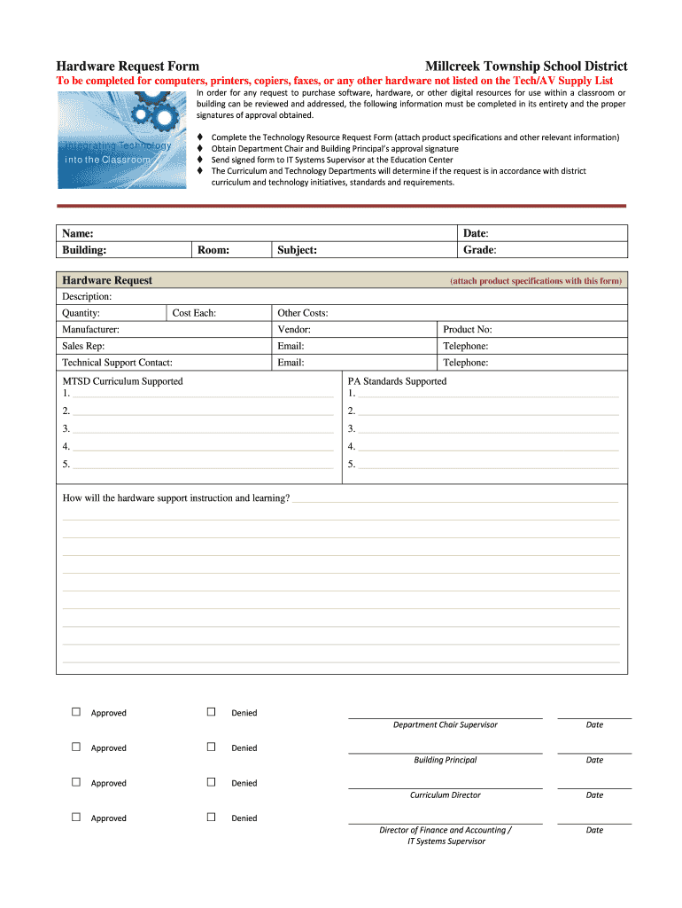 Fillable Online Hardware Request Form Fax Email Print pdfFiller
