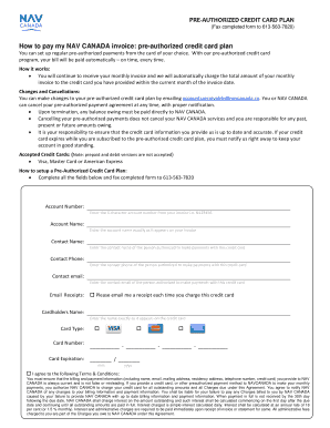 pre authorized credit card plan fill online printable fillable pre authorized credit card