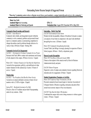 Outstanding Senior Resume Sample &amp; Suggested Format