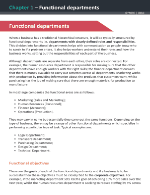 Chapter 1 Functional departments