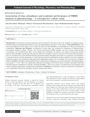 National Journal of Physiology, Pharmacy and Pharmacology