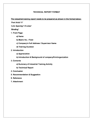 TECHNICAL REPORT FORMAT