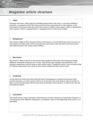 Fillable Online Magazine article structure Fax Email Print - pdfFiller