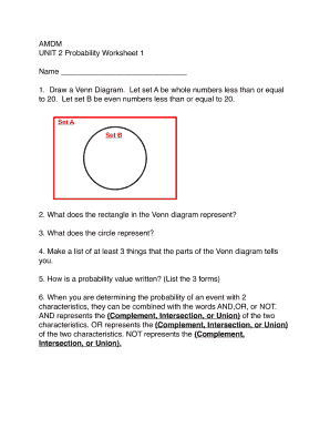 fillable online unit 2 probability worksheet 1 fax email print amdm venn diagram worksheet answers