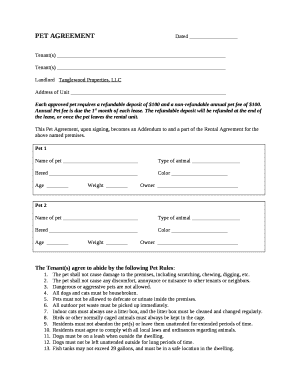 PET AGREEMENTDated