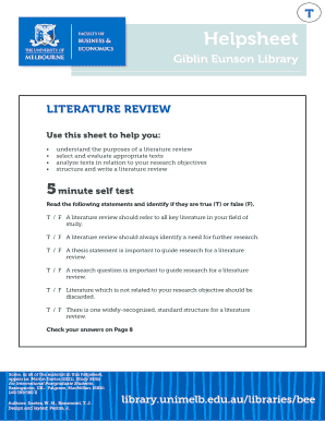 literature review rationale example