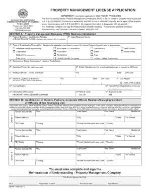 Property Management License Application. residential rental, property management company; Property Management Company Registration