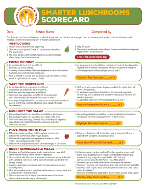 Smarter Lunchrooms Scorecard