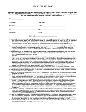 Each Puget Sound Basketball participant must complete this LIABILITY RELEASE in advance of playing in any league game