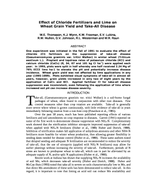 Effect of Chloride Fertilizers and Lime on