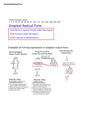Fillable Online Simplest Radical Form Fax Email Print - pdfFiller