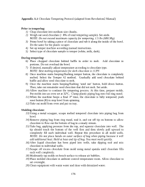 1 Chocolate Tempering Protocol (adapted from Revolution2 Manual)
