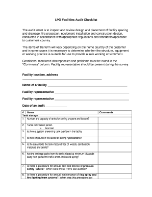 LPG Facilities Audit Checklist