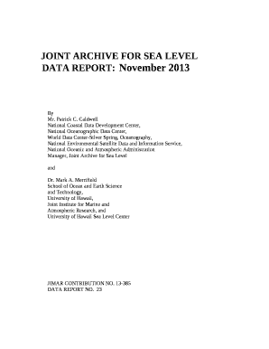 JOINT ARCHIVE FOR SEA LEVEL