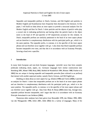 Aspectual Particles in Dutch and English: the role of inner aspect