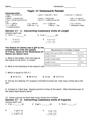 Topic 17 Homework Packet