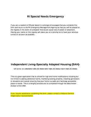 RI Special Needs Emergency