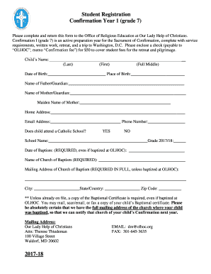 Fillable Online Confirmation Year 1 (grade 7) Fax Email Print - pdfFiller