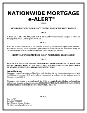 MORTGAGE DEBT RELIEF ACT OF 2007 TO BE EXTENDED TO 2015