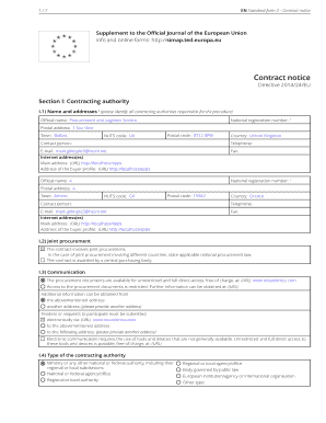 EN Standard form 2 - Contract notice