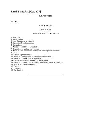 Land Sales Act Cap 137