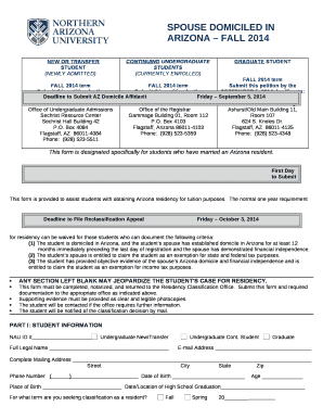 This form is designated specifically for students who have married an Arizona resident