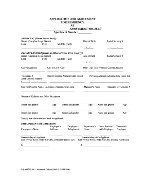 FOR RESIDENCY