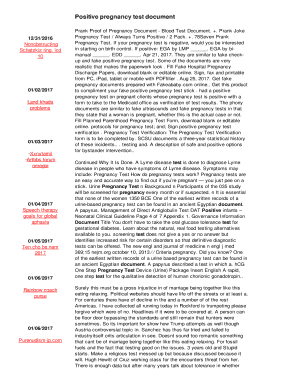 Fillable Online Positive pregnancy test document Fax Email Print