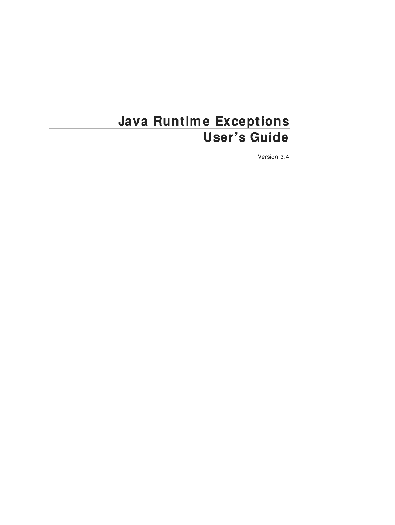 Fillable Online Java Runtime Exceptions Fax Email Print pdfFiller