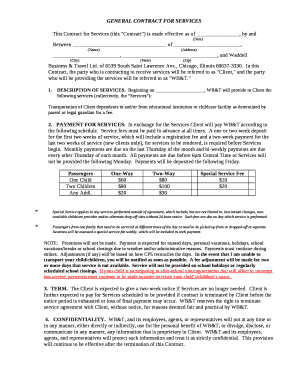 This Contract for Services (this "Contract") is made effective as of , by and