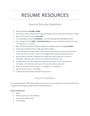 Fillable Online Resumes should - 416909414 