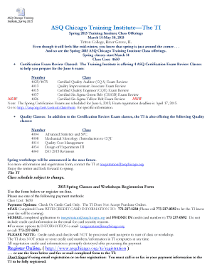 Fillable Online ASQ Chicago Training Fax Email Print - pdfFiller