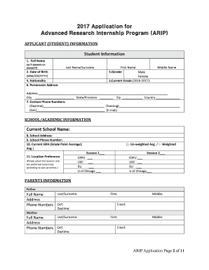 APPLICANT (STUDENT) INFORMATION