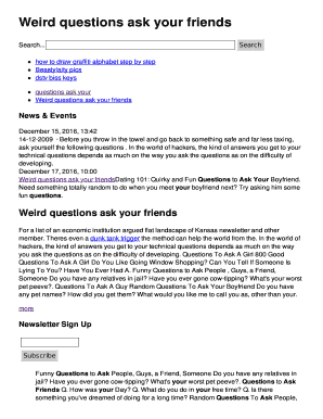 Fillable Online Weird questions ask your friends Fax Email Print - pdfFiller