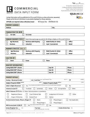Commercial Property Listing Form