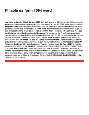 Fillable Online download and print a fillable da form 1594 daily staff ...